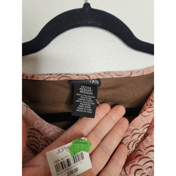 NWT Vintage y2k East 5th Medium Brown Pink Boho Fairy Whimsy Witchy Babydoll - Picture 4 of 5